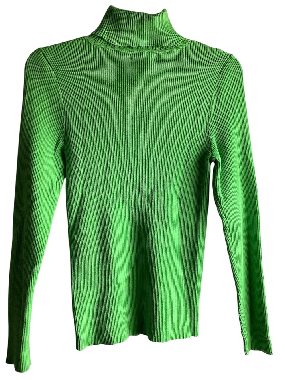 Lauren Ralph Lauren Green Ribbed Turtleneck Sweater lime green - Picture 5 of 7